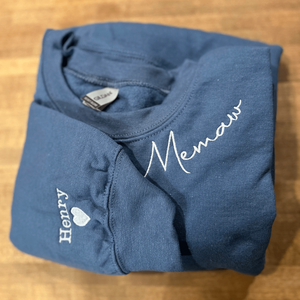 Mawmaw Sweatshirt or Hoodie with Embroidered GrandKids Names on Sleeve