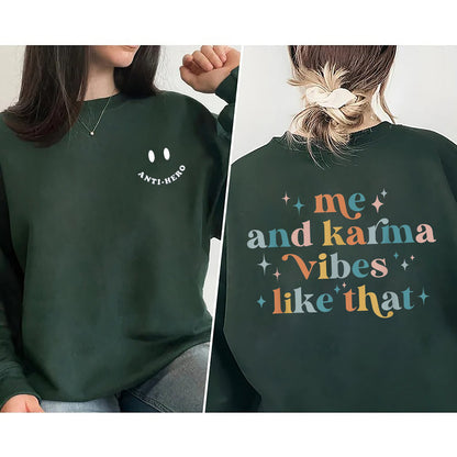 Me And Karma Vibe Like That Funny Sparkle Girls Boys Shirt, Me And Karma Vibe Like That Shirt, Sweatshirt, Hoodie