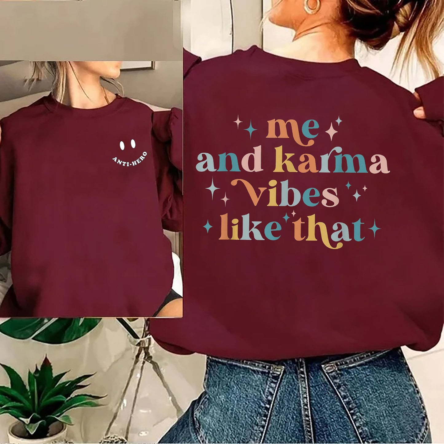 Me And Karma Vibe Like That Funny Sparkle Girls Boys Shirt, Me And Karma Vibe Like That Shirt, Sweatshirt, Hoodie