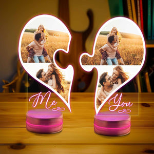 Personalized Valentine Design Led Lights Heart Table Night Lamp Love Couple Anniversary Custom name and date Engagement Wedding Gifts