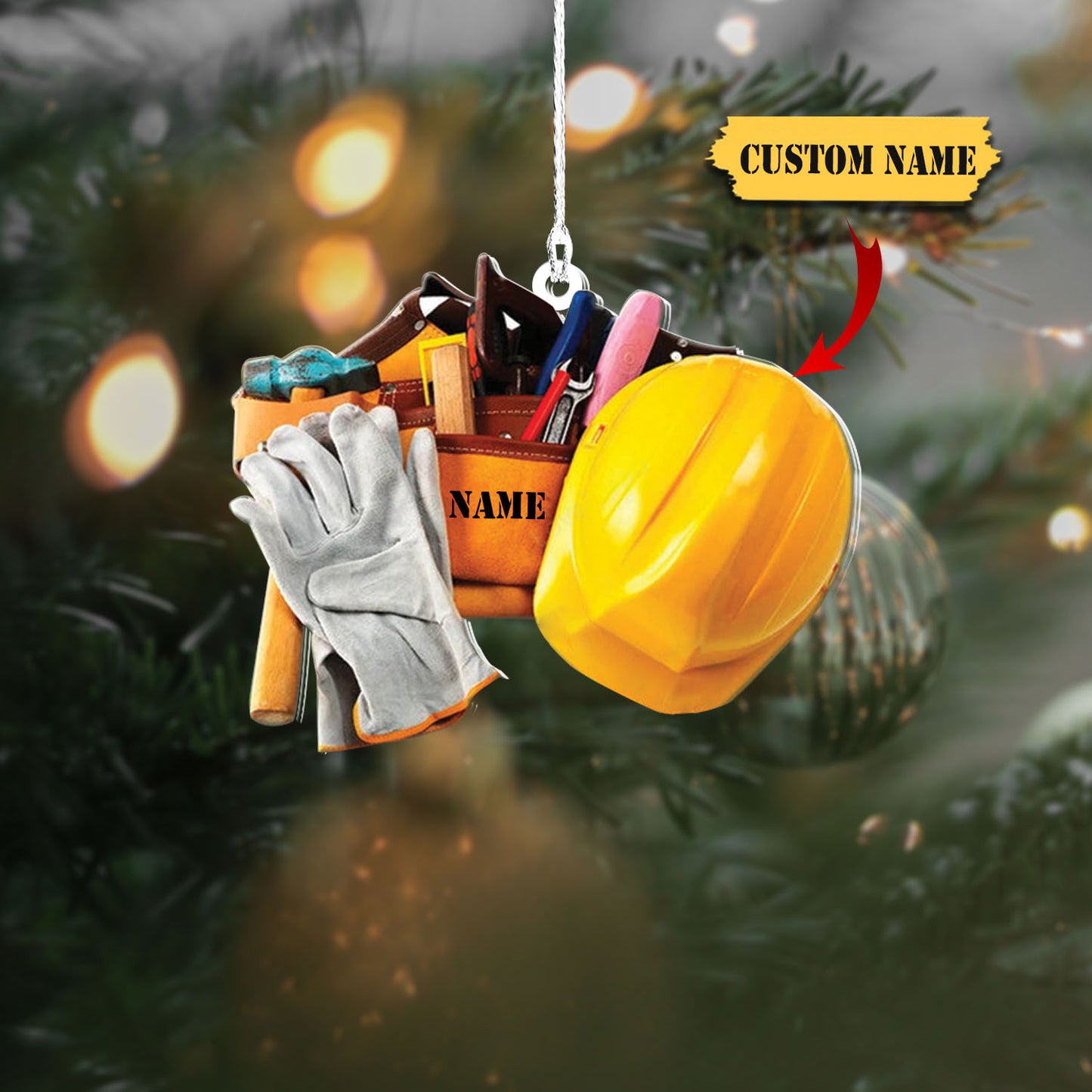 Mechanic Tools Set Civil Engineer Personalized Flat Ornaments, Gift For Dad