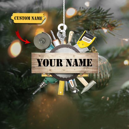 Mechanic custom shaped acrylic christmas Ornament, gift for Mechanic
