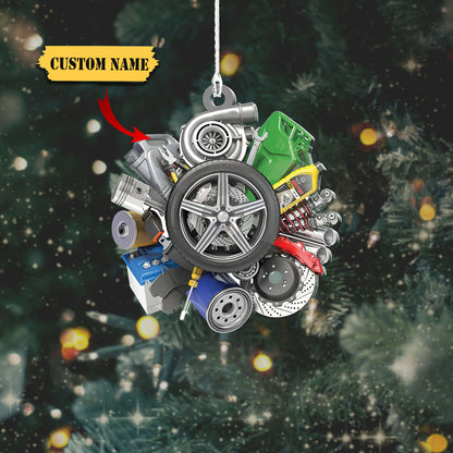 Personalized Ornament Custom Mechanic Acrylic Christmas Ornament, Gift For Mechanic