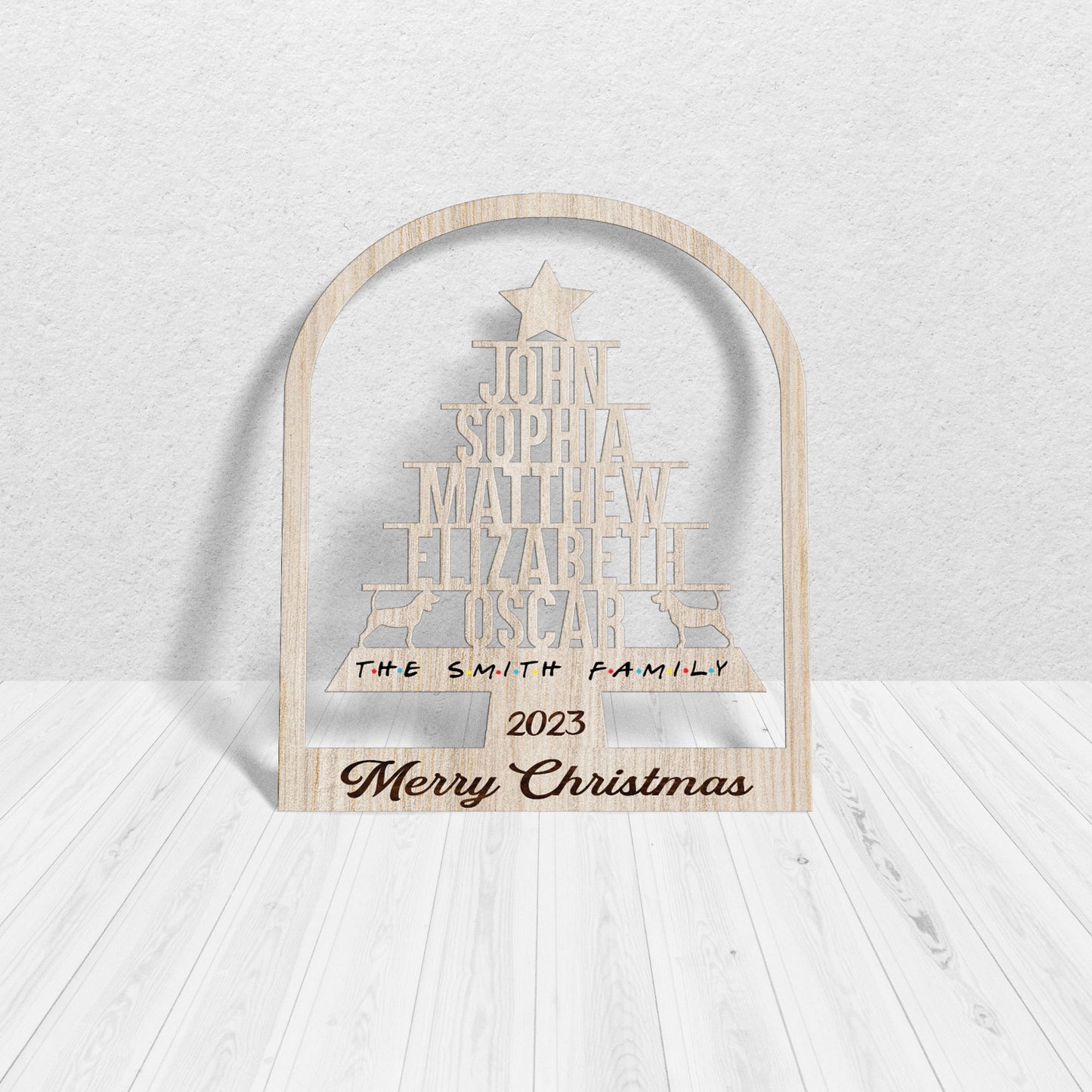 Personalized Family Name With Beagle Dog Metal Sign Christmas, Christmas Tree Metal Sign, Personalied Family Christmas Tree, Christmas For Family