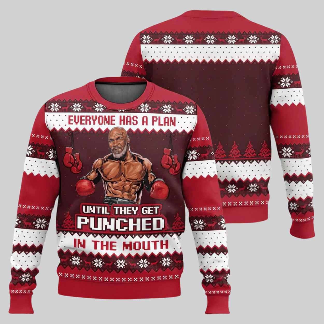 Mike Tyson Everyone Has A Plan Until They Get Punched In The Mouth Ugly Christmas Sweater