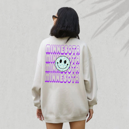 Minnesota sweatshirt, Minnesota Themed Crewneck, Minnesota Game Day Sweatshirt, Groovy College, Minnesota Tailgate Apparel, retro sweater