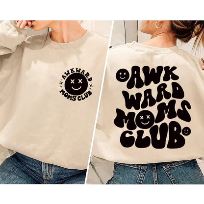 Mom Shirt, Akavet mor Angst Moms Club Shirt, Anti-social Moms Club hættetrøje, New Mom Akavet mors skjorte, Weird Moms, Overstimuleret mor