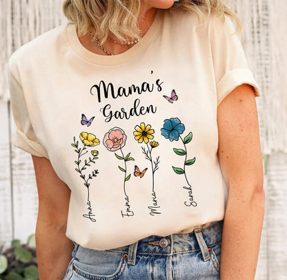 Mom's Garden Tshirt, Mother Day Gift, Birth Month Flower Shirt, Mom's Flowers Garden T Shirt, Custom Mom Tshirt, Custom Flower Shirt gift