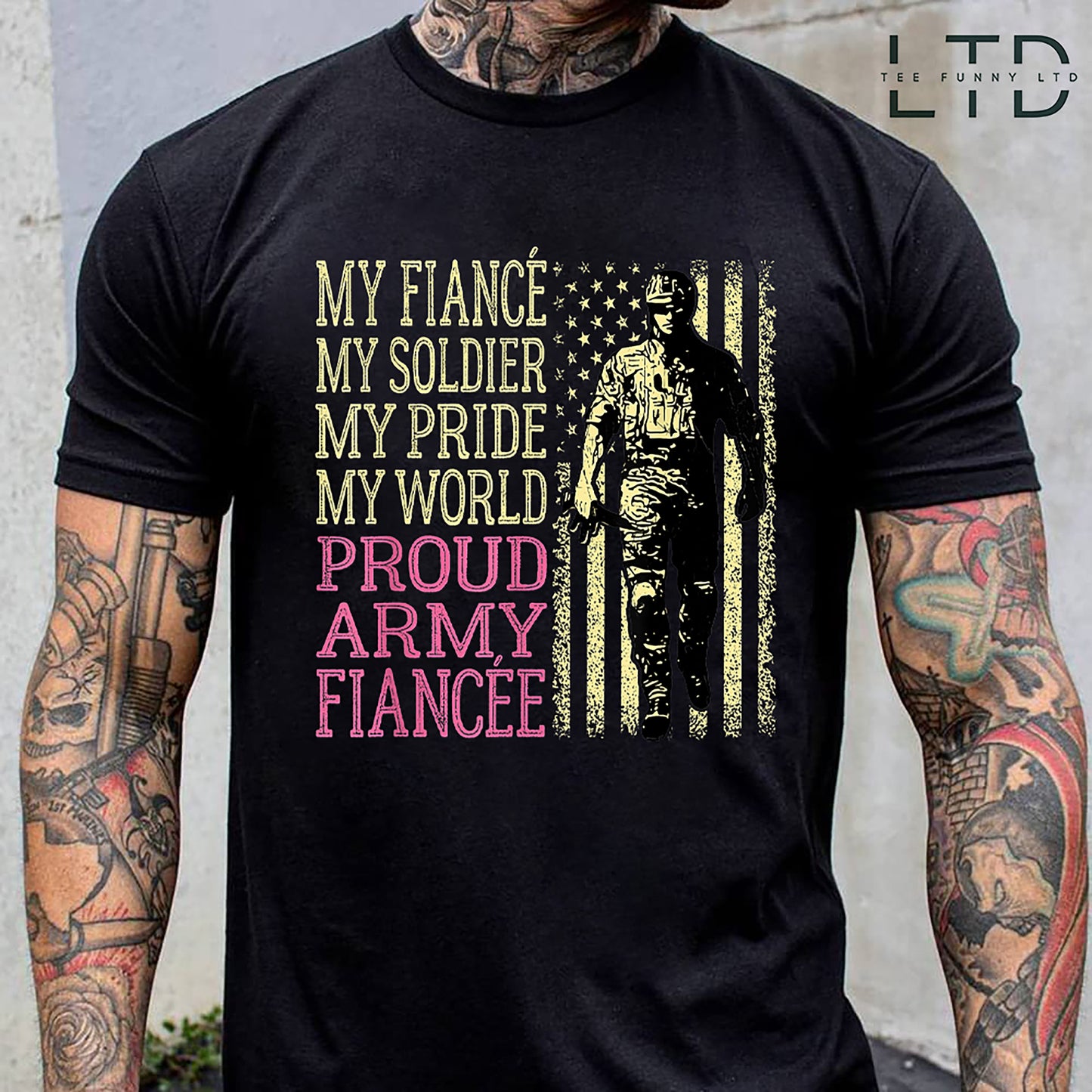 My Fiance My Soldier Hero Proud Army Fiancee Military Couple Shirt, My Daughter, My Soldier, My Pride, My World, Proud Army Dad Shirt