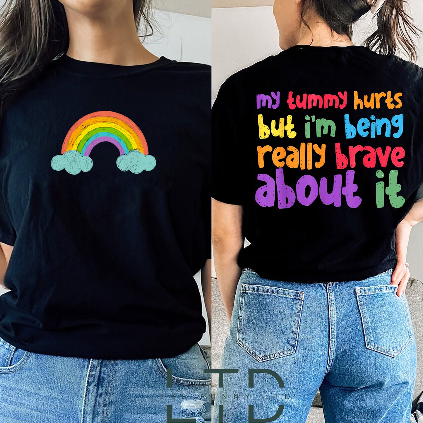My Tummy Hurts But I'm being Really Brave About It Shirt, My Tummy Hurts Funny Shirt, Chronic Migraine, Tummy Ache Survivor,Introvert gift
