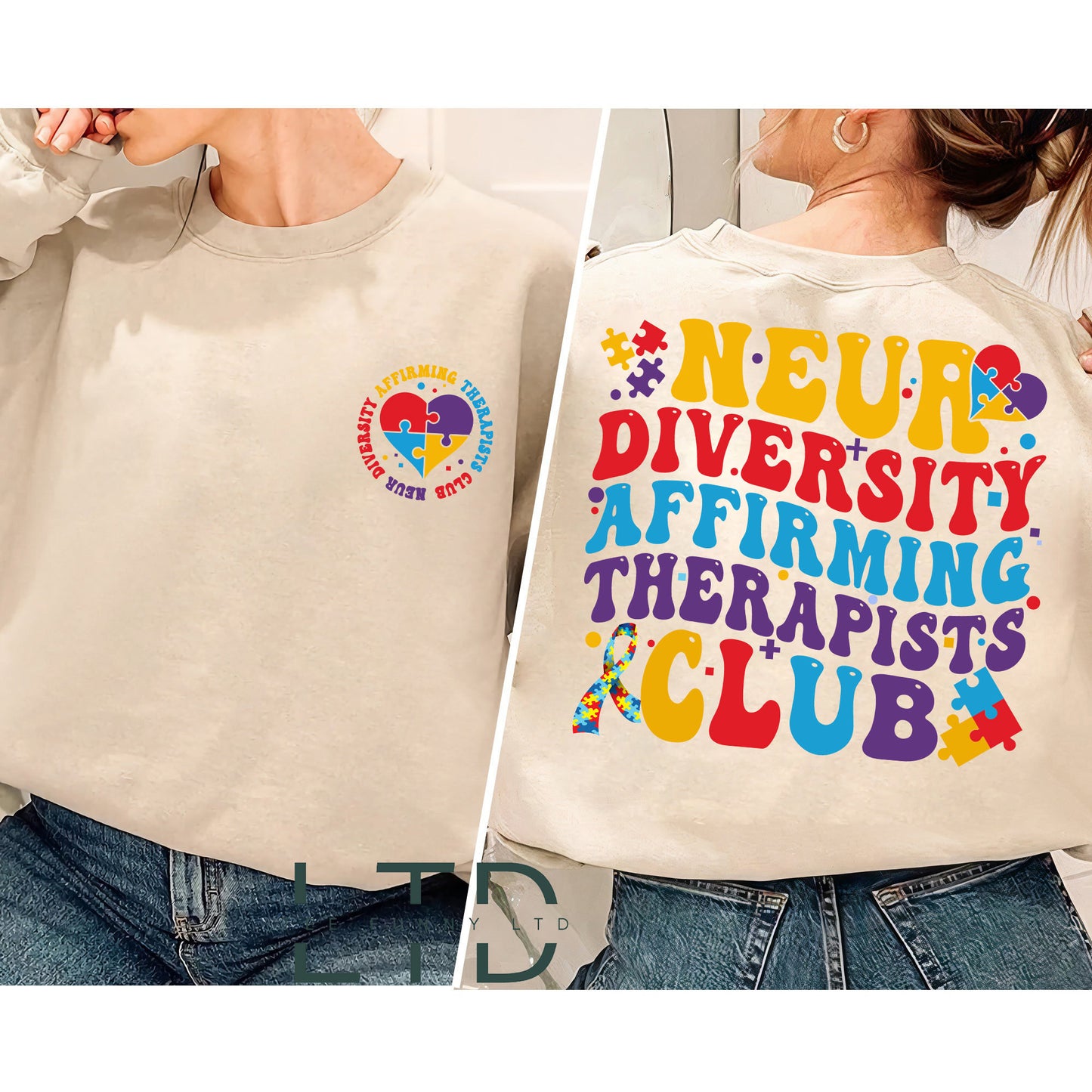 Neurodiversity Affirming Therapists Club Shirt, Gift For ADHD Coach, Autism Awareness Shirt, ADHD Sweatshirt, Autism Shirt, Autism Month Tee