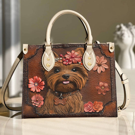 Leather Bag Wildflower Yorkie
