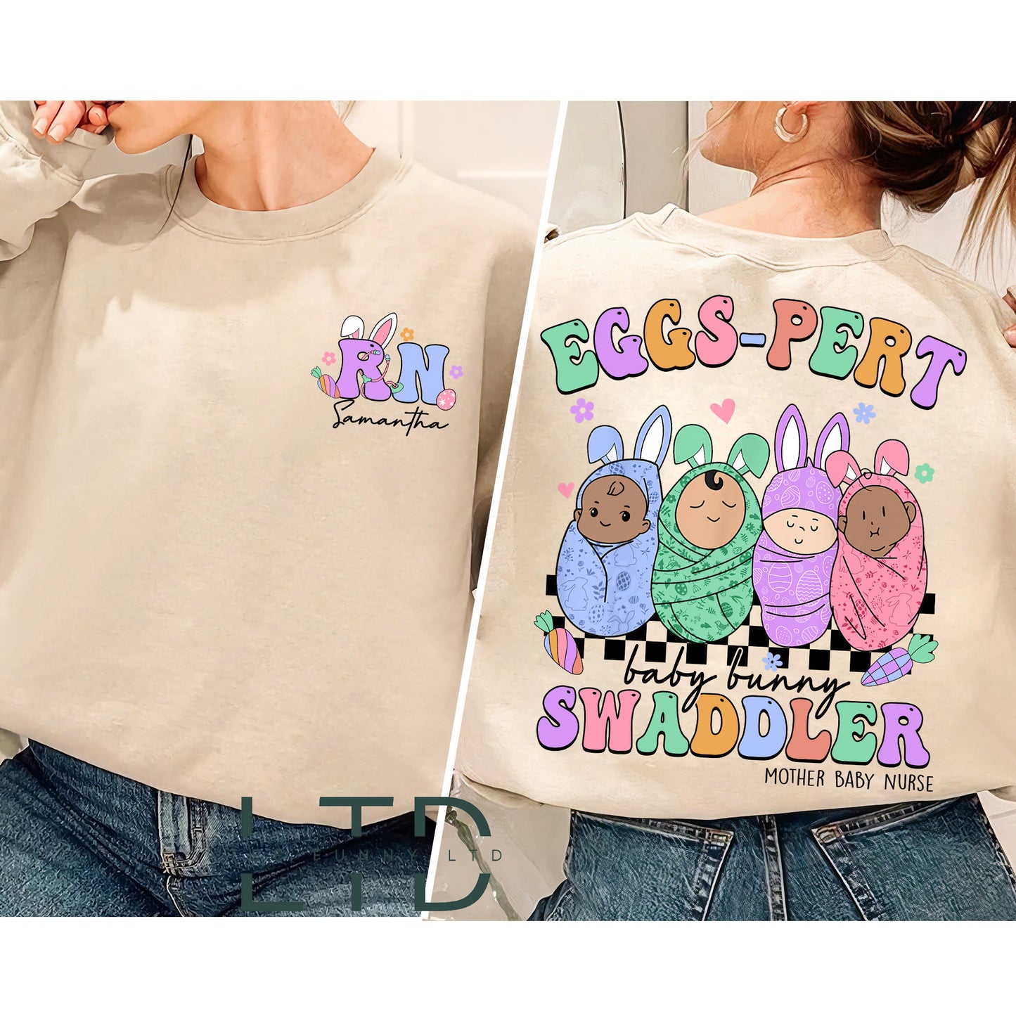 Nurse Easter Shirt, Labor Nurse Gift, RN Nurse Easter Tee, Swaddle Specialist, Postpartum Nurse