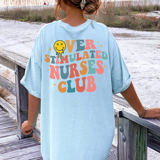 Nurse Sweatshirt For Nurse, Overstimulated Nurses Club T-Shirt, Cute Retro Nurse Sweatshirt, Funny NICU Nurse Long Sleeve, OB Doctor Hoodie