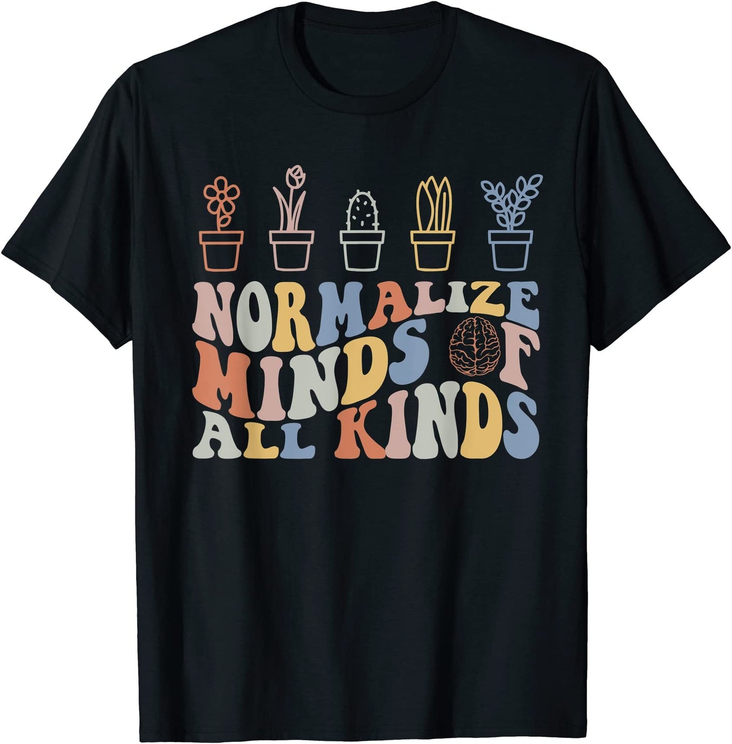 Normalize Mind Of All Kinds Boho Style Unisex Shirt, Retro Autism Awareness Tee, Vintage Mental Health Apparel, ADHD, Neurodiversity Shirt