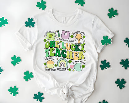 One Lucky Teacher Sweatshirt, Teacher Lucky Charm Patricks Day  Sublimation, St Patrick's Day Hoodie, Shamrock Teacher Shirt,St Patty's Day
