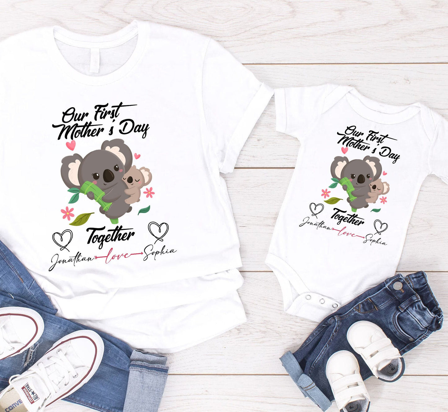 Our First Mother's Day T-Shirt, First Mothers Day Gift, Matching Mommy And Me Shirts, Custom Mothers Day Shirt, Koala Mommy And Me Shirt