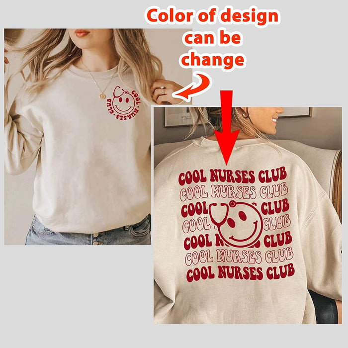 PERSONALIZED Cool Nurses Club Sweatshirt, School Nurse Shirt, Nursing Organizations, Registered Nurse, Nurse Squad, Nurse In Progress Shirt