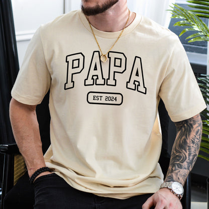 Personalized Papa Sweatshirt, Papa Est 2024 Shirt, Custom Papa, Pregnancy Announcement for Papa, Gift for Papa, Fathers Day Shirt, Papa Tee