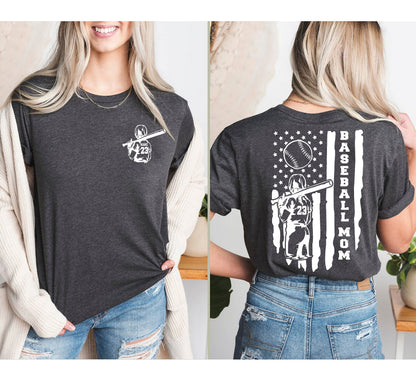 Personalized Baseball Mom T-shirt, Baseball Mom Hoodie, Baseball Hoodie For Women, Sports Mom Shirt, Mothers Day Gift, Family Baseball Shirt