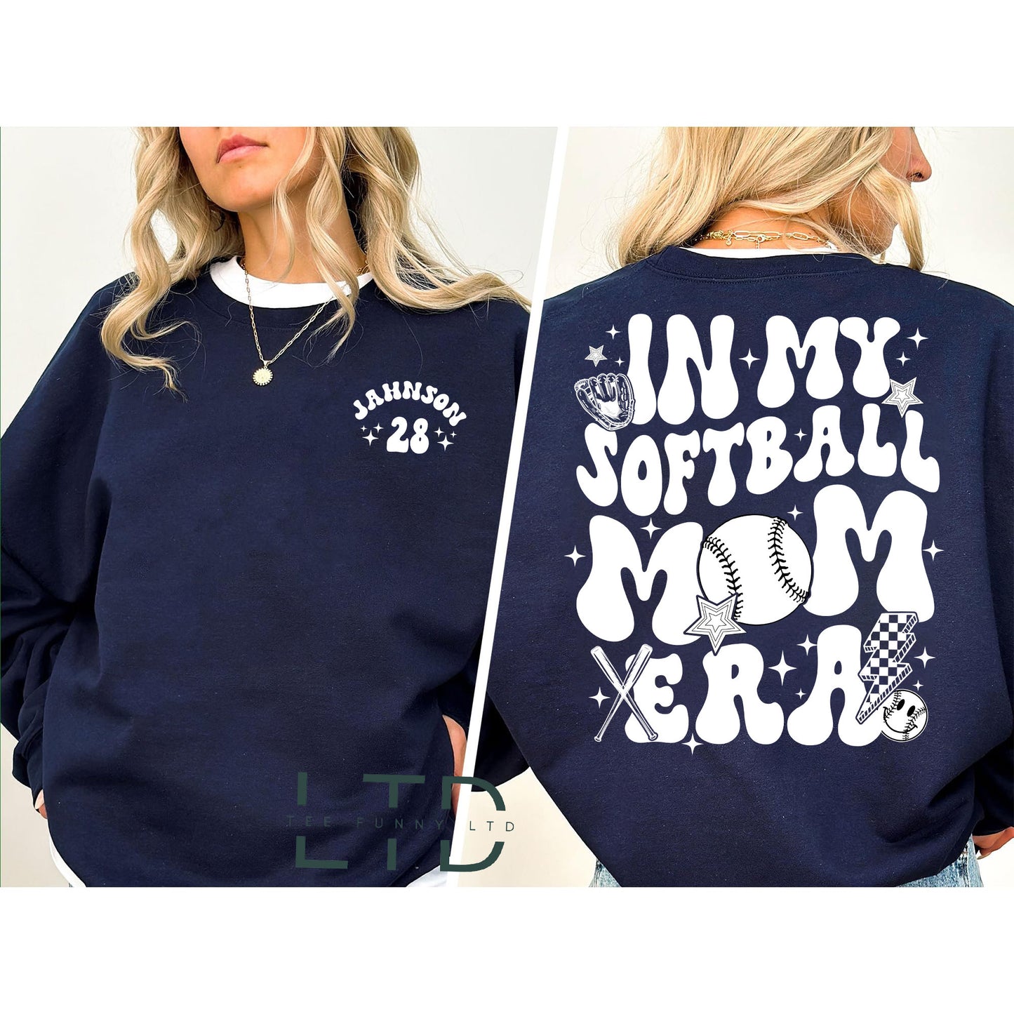 Personalized In My Softball Mom Era Shirt, Mothers Day Gift, Retro Sport Mom, Softball Mama Shirt, Team Mom Gift,Proud Softball Mama Shirt