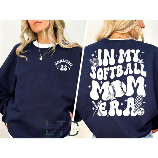 Personalized In My Softball Mom Era Shirt, Mothers Day Gift, Retro Sport Mom, Softball Mama Shirt, Team Mom Gift,Proud Softball Mama Shirt