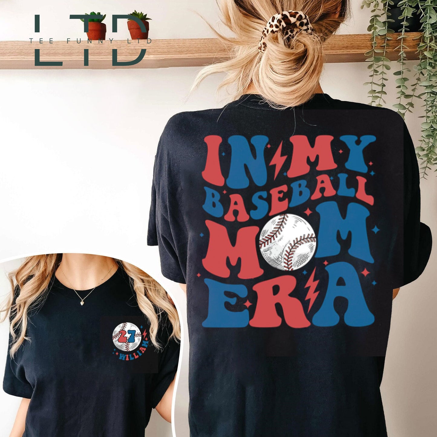 Personalized In My Baseball Mom Era Shirt, Sport Mom Tee, Baseball Mom Gift Shirt, Game Day, Personalized Baseball Mom Shirt, Baseball Lover