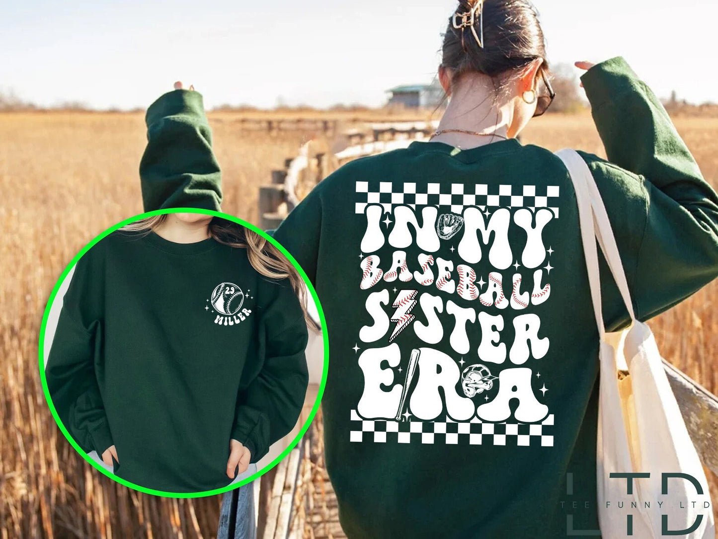 Personalized In My Baseball Sister Era Shirt, Sport Sister Shirt, Custom Baseball Sister Shirt, Baseball Lover Tee, Baseball Sister Shirt