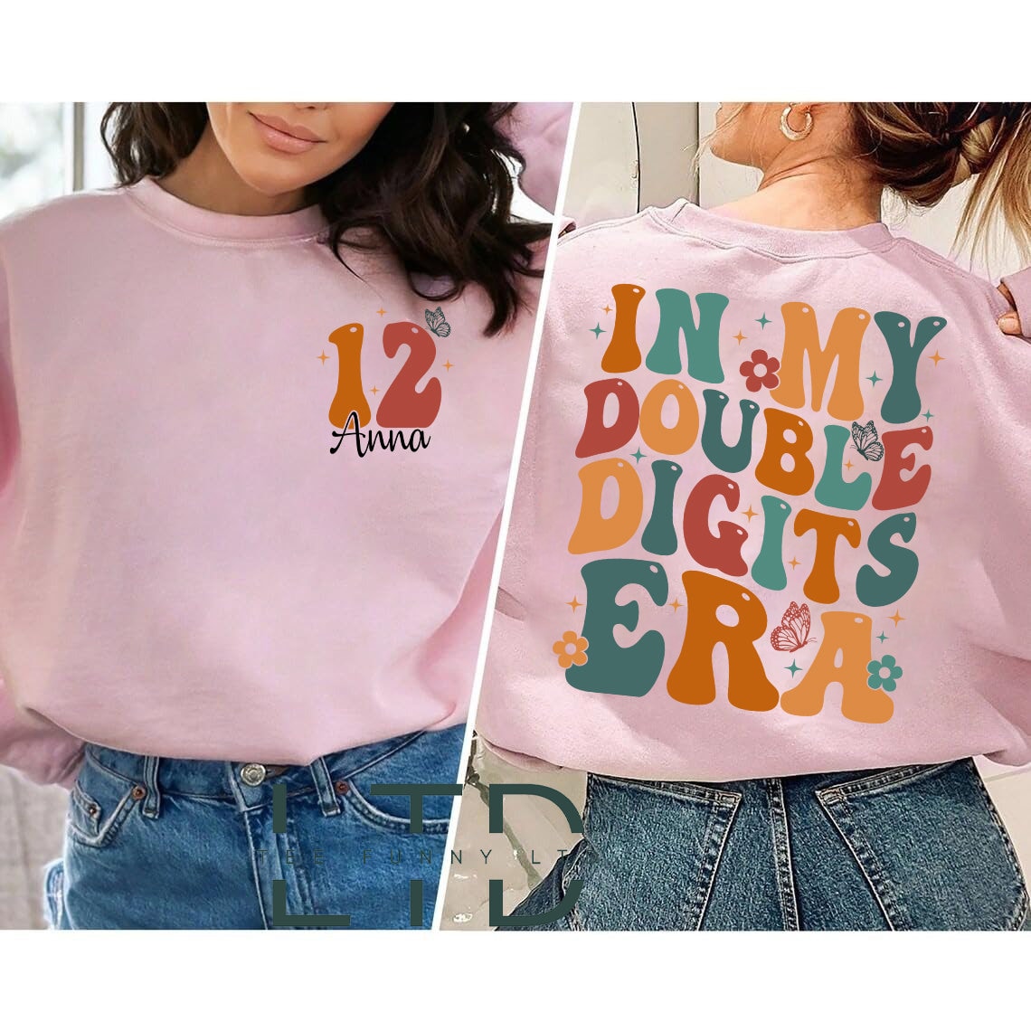 Personalized In My Double Digits Era Shirt, 10th Birthday Shirt, 10 Year Old Birthday Gift, In My Birthday Era, Personalized Birthday Gifts
