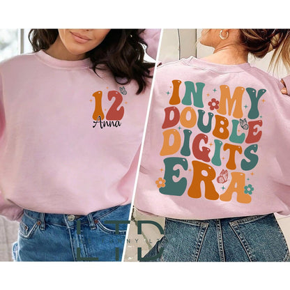 Personalized In My Double Digits Era Shirt, 10th Birthday Shirt, 10 Year Old Birthday Gift, In My Birthday Era, Personalized Birthday Gifts