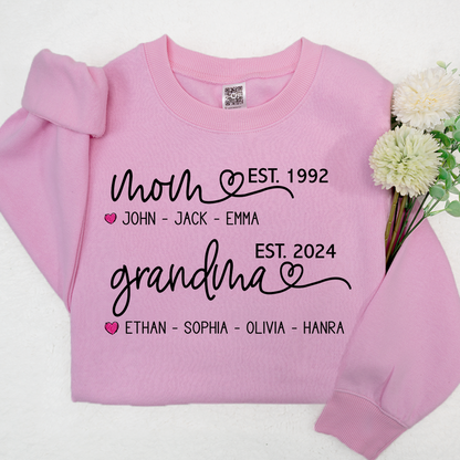 Aangepaste eerste moeder nu oma Shirt, Mom Love Shirt, Mama Shirt, oma en jaar Sweatshirt, oma hart shirt, Happy Mother's Day, cadeau voor moeder