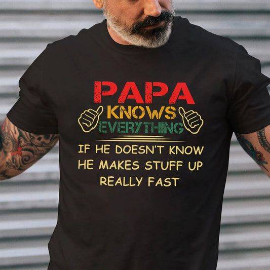 Papa Knows Everything Shirt, Papa Shirt, Fathers day Gift, Birthday Gift for Papa, Gift for Dad, Funny dad Shirt, Daddy Shirt,Funny papa tee