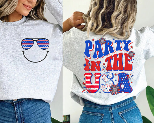 Party In The USA Shirt, 4th Of July Shirt, 4th of July Gift, USA Shirt, Retro Smiley Face 4th Of July TShirt, Retro USA Shirt, Trendy Shirt