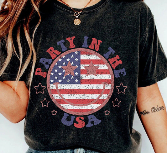 Party In The USA T-shirt, 4th Of July Tee, Freedom Shirt, Fourth Of July Shirt, 4th Of July Party Shirt, Patriotic Shirt, American Flag Tee