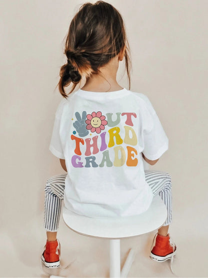 Peace Out Third Grade Shirt, Last Day of School T-Shirt, Aesthetic Toddler Tee, Kids Graduation Gift, Second Grade Toddler Shirt, funny