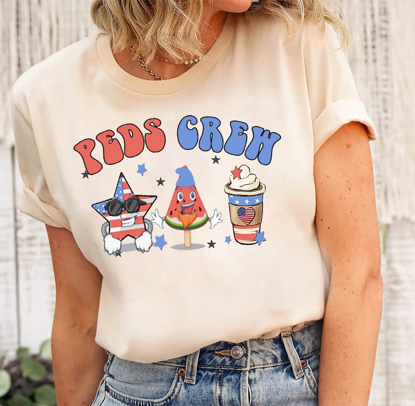 Peds Nurse Shirt, Peds 4th of July Shirt, Pediatric Nurse Tshirt, July 4th Hospital Party Shirt,Fourth of July Pediatric Nursing Group tee