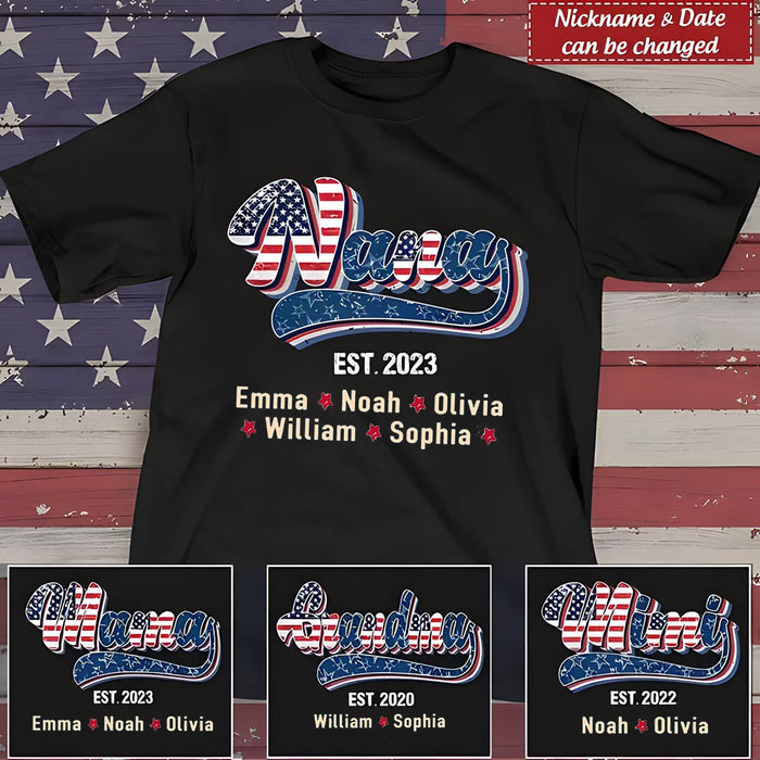 Personalized 4th of July Nana T Shirt