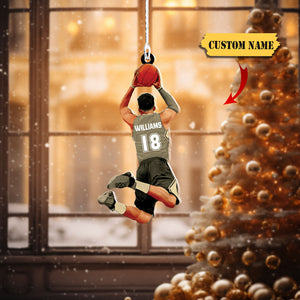 Personalized Basketball Player Acrylic Christmas Ornament For Basketball Lovers