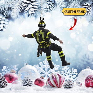 Personalized Firefighter Christmas Two Sided Ornament, Christmas gift for firefighter