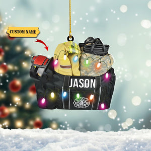 Personalized Firefighter Christmas Uniform Set Ornaments, Christmas Gift for Firefighter