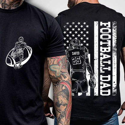 Personalized Football Dad Shirt, Dad Rugby Tee, Sports Dad Shirt, Football Shirt For Him, Father Rugby Gift From Kids, Football Shirt