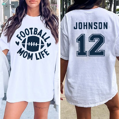 Personalized Football Mom Shirts, Football Sweatshirt, Football Mom Shirt, Custom Football Mom Shirt with Name and Number, Mom Sweatshirt