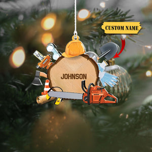 Personalized Logger Custom Shaped Acrylic Ornament Christmas for Loggers, Ornament For Dad