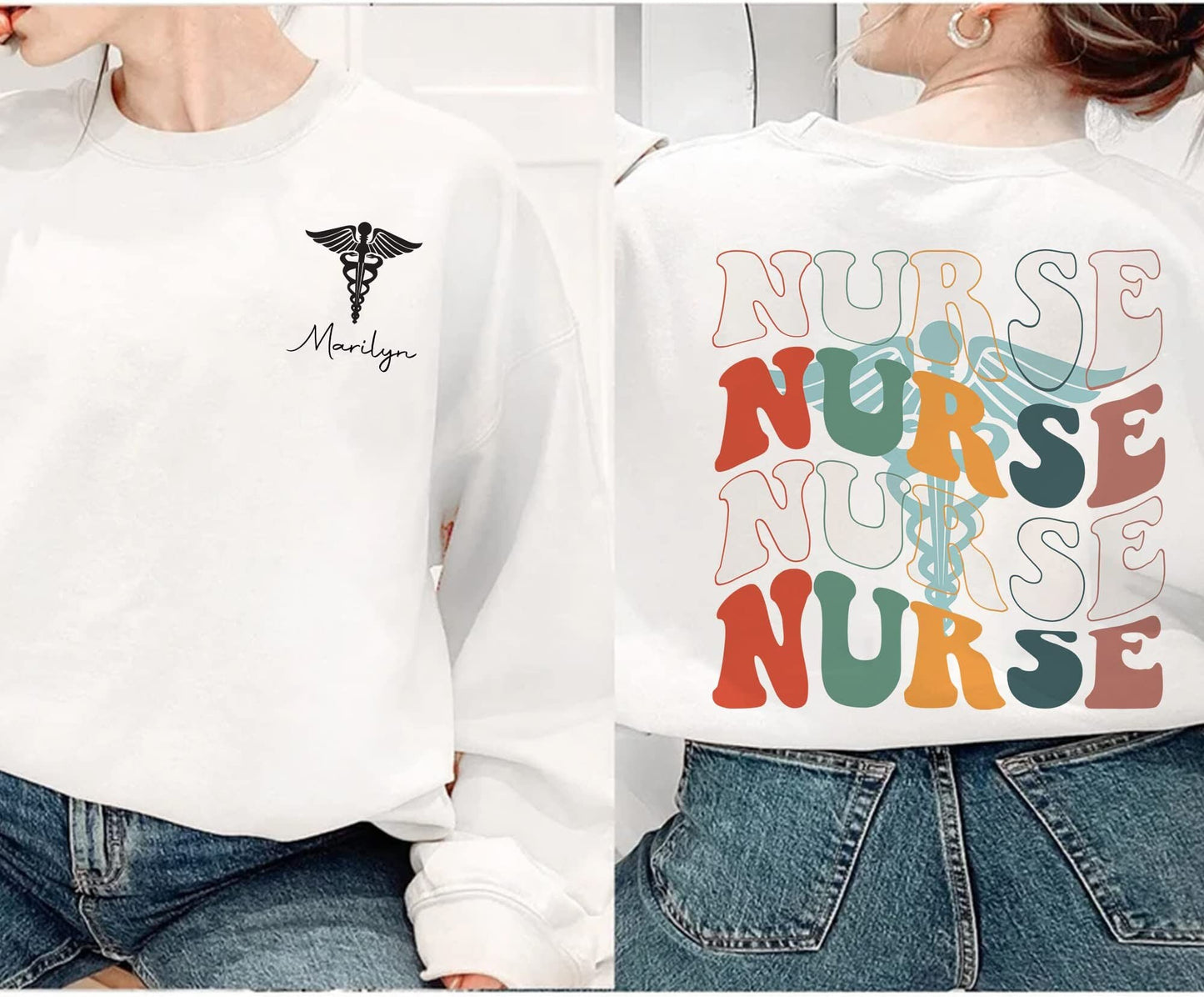 Personalized Nurse Sweatshirt, Custom Name Nurse, Nursing Student Shirt, New Nurse Gift, Nurse Shirt,Nursing Sweater,Registered Nurse RN LPN