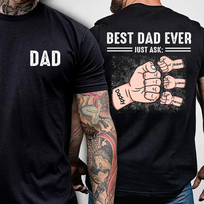 Personalized Papa Shirt, Custom Fathers Day Shirt, Fist Bump Kids Name Shirt, Daddy's Team Shirt, Fathers Day Shirt, Custom Daddy Shirt gift