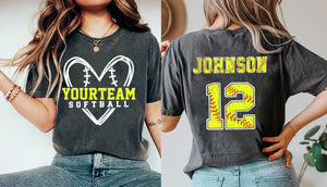 Personalized Softball T-Shirt for Women, Softball Mom Tshirt for Softball Game Day T Shirt, Custom Softball Tee, Softball T-Shirt Team Name