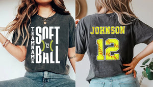 Personalized Softball T-Shirt for Women, Softball Mom Tshirt for Softball Game Day T Shirt, Custom Softball Tee, Softball T-Shirt Team Name