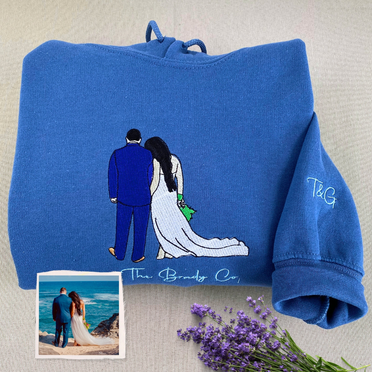Personalized Anniversary Gifts for Couples, Custom Embroidered Sweatshirt  Hoodie Matching Wedding 1 - 50 Year