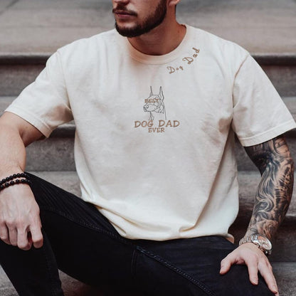 Personalized Best Doberman Dog Dad Ever Embroidered Colar Shirt, Custom Shirt with Dog Name, Best Gifts For Doberman Lovers