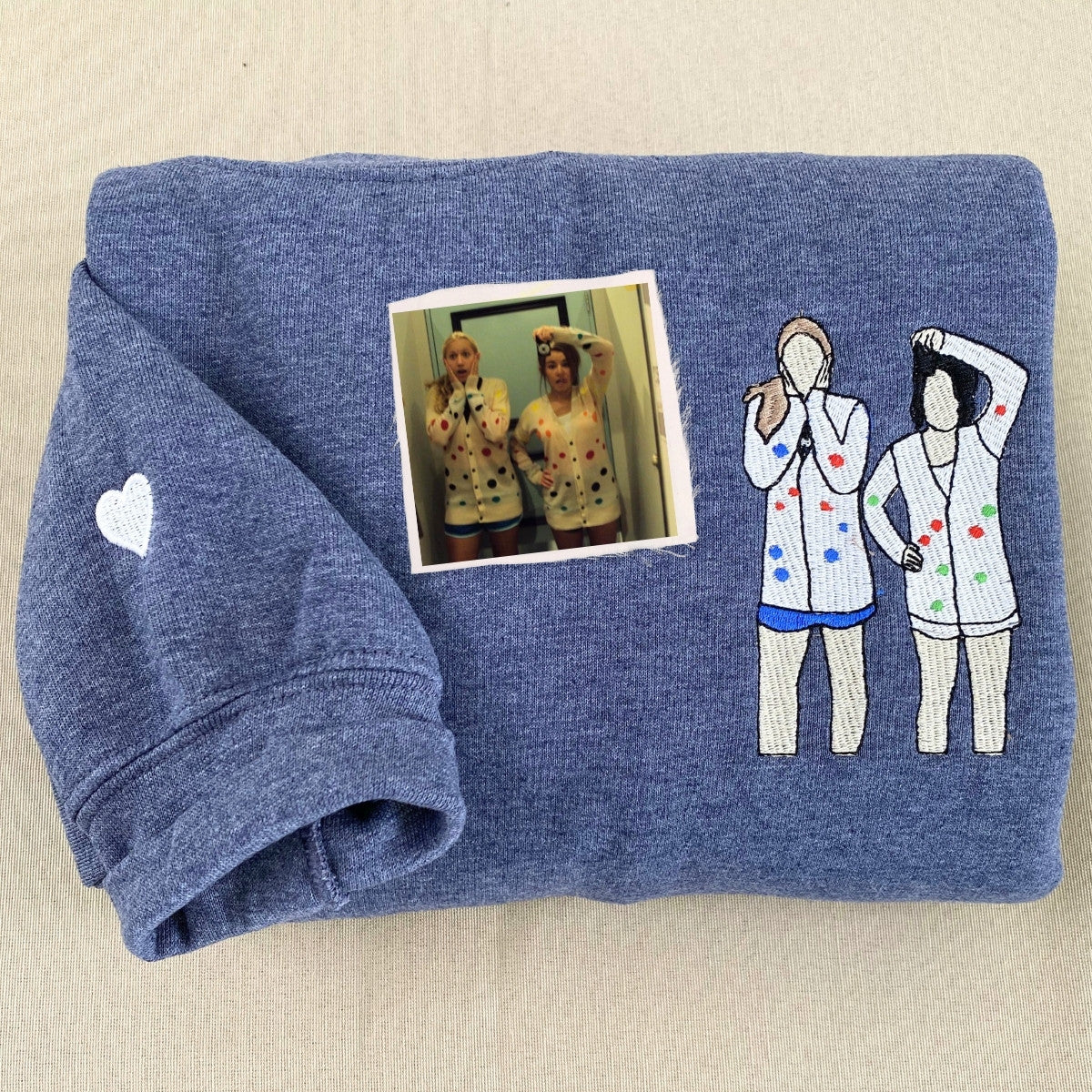 Personalized Best Friend Sweatshirt, Custom Embroidered Portrait Photo Sweatshirt, Hoodie